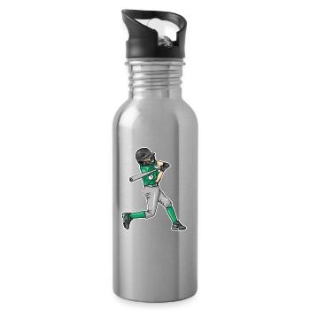 Baseball Jungs - Trinkflasche mit integriertem Trinkhalm - Lightsilver - Rechts