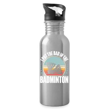 Badminton - Gourde avec paille intégrée - argent clair - Droite