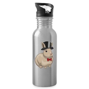 Lapin Groom Top Cylinder Mariage - Gourde avec paille intégrée - argent clair - Droite