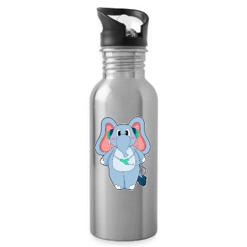 Musique casque Elephant - Gourde avec paille intégrée - argent clair - Droite