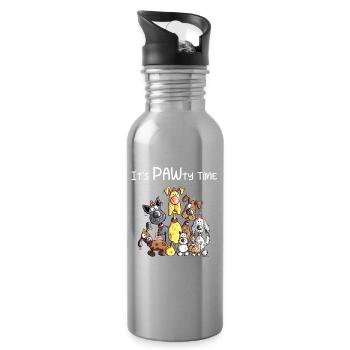 Hunde Hundehaufen Hund I Just Really Love Dogs - Trinkflasche mit integriertem Trinkhalm - Lightsilver - Rechts