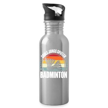Badminton - Trinkflasche mit integriertem Trinkhalm - Lightsilver - Rechts