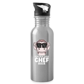 Cool Affe Chef Spruch Sonnenbrille - Trinkflasche mit integriertem Trinkhalm - Lightsilver - Rechts