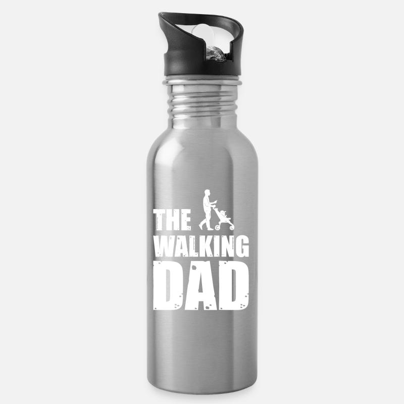 The walking dad - Gourde avec paille intégrée - argent clair