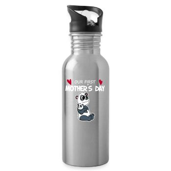 Muttertag - erster Muttertag Geschenk - Trinkflasche mit integriertem Trinkhalm - Lightsilver - Rechts