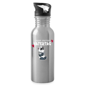 Vatertag - erster Vatertag Geschenk - Trinkflasche mit integriertem Trinkhalm - Lightsilver - Rechts