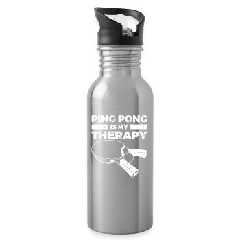 Citation d’un joueur de tennis de table - Gourde avec paille intégrée - argent clair - Droite