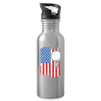 4 July Table tennis - Water bottle with straw - silver - Right