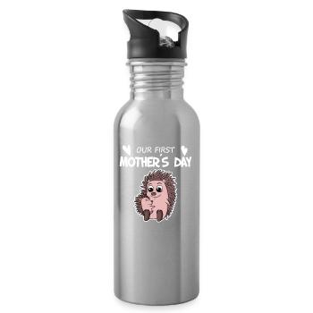 Muttertag - erster Muttertag Geschenk - Trinkflasche mit integriertem Trinkhalm - Lightsilver - Rechts