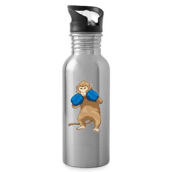 Monkey Boxer Boxing Gloves Boxing - Water bottle with straw - silver - Right