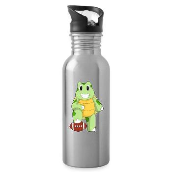 Sports de football américain des Tortues - Gourde avec paille intégrée - argent clair - Droite