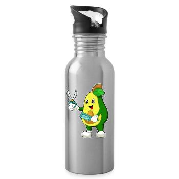 Peigne ciseaux de coiffeur avocat - Gourde avec paille intégrée - argent clair - Droite