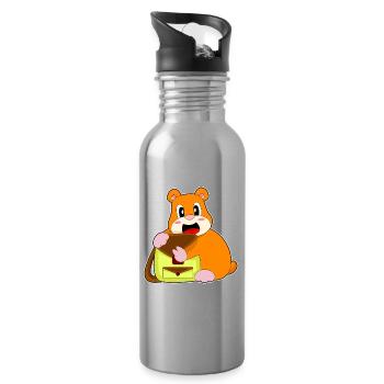 Hamster Handtasche - Trinkflasche mit integriertem Trinkhalm - Lightsilver - Rechts