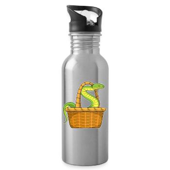 Schlange Korb - Trinkflasche mit integriertem Trinkhalm - Lightsilver - Rechts
