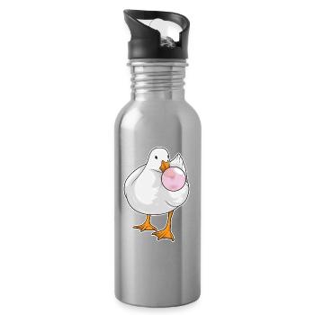 Gomme à mâcher de canard - Gourde avec paille intégrée - argent clair - Droite