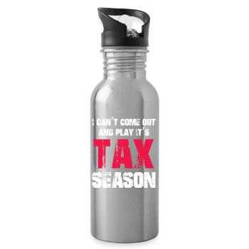 Steuersaison CPA Buchhalter Gag - Trinkflasche mit integriertem Trinkhalm - Lightsilver - Rechts