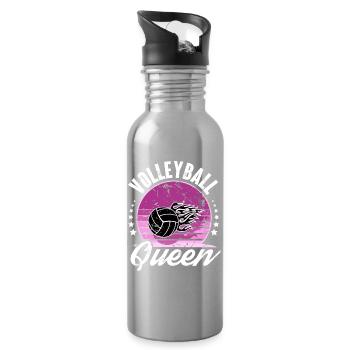 Volleyball - Trinkflasche mit integriertem Trinkhalm - Lightsilver - Rechts