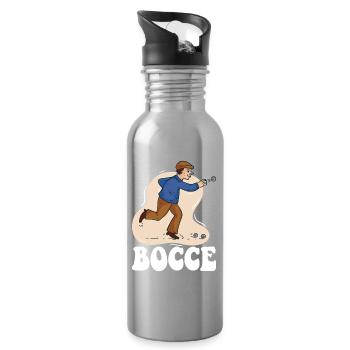 Bocce Spruch Bocce Ball mit Jack Bocci Game Bocce - Trinkflasche mit integriertem Trinkhalm - Lightsilver - Rechts