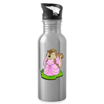 Eichhörnchen Braut Schleier Hochzeit - Trinkflasche mit integriertem Trinkhalm - Lightsilver - Rechts