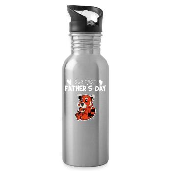 Vatertag - erster Vatertag Geschenk - Trinkflasche mit integriertem Trinkhalm - Lightsilver - Rechts