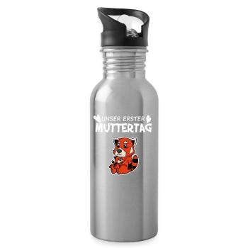 Muttertag - erster Muttertag Geschenk - Trinkflasche mit integriertem Trinkhalm - Lightsilver - Rechts
