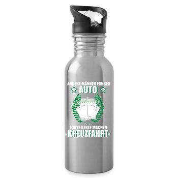 Kreuzfahrt Kreuzfahrer Urlaub Schiff Herren Reise - Trinkflasche mit integriertem Trinkhalm - Lightsilver - Rechts