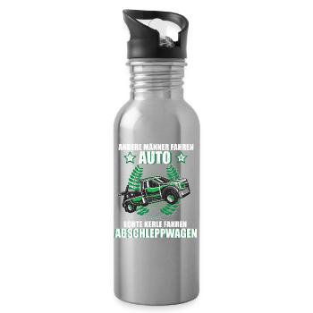 Abschleppwagen Abschlepper Abschleppdienst Fahrer - Trinkflasche mit integriertem Trinkhalm - Lightsilver - Rechts