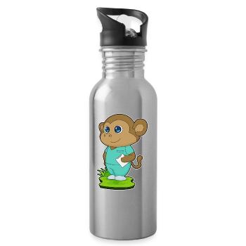 Monkey Nurse - Water bottle with straw - silver - Right