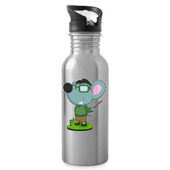 École de pointage des enseignants de souris - Gourde avec paille intégrée - argent clair - Droite