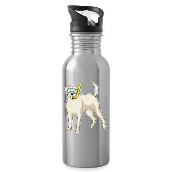 Retriever Taucher Schnorchel Tauchen - Trinkflasche mit integriertem Trinkhalm - Lightsilver - Rechts