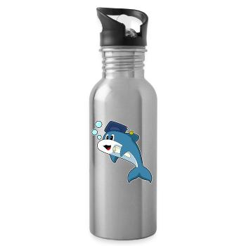 Delfin Student Diploma University - Water bottle with straw - silver - Right