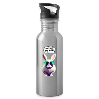 Easter Bunny - Too Hip to Hop - Water bottle with straw - silver - Right