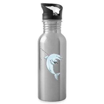 Canne à pêche Dolphin Pêcheur Canne à pêche - Gourde avec paille intégrée - argent clair - Droite