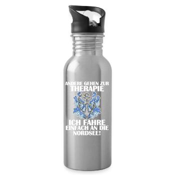 Nordsee - Trinkflasche mit integriertem Trinkhalm - Lightsilver - Rechts