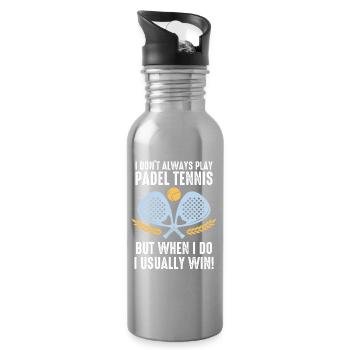 Padel Ich spiele nicht immer Padel-Tennis - Trinkflasche mit integriertem Trinkhalm - Lightsilver - Rechts
