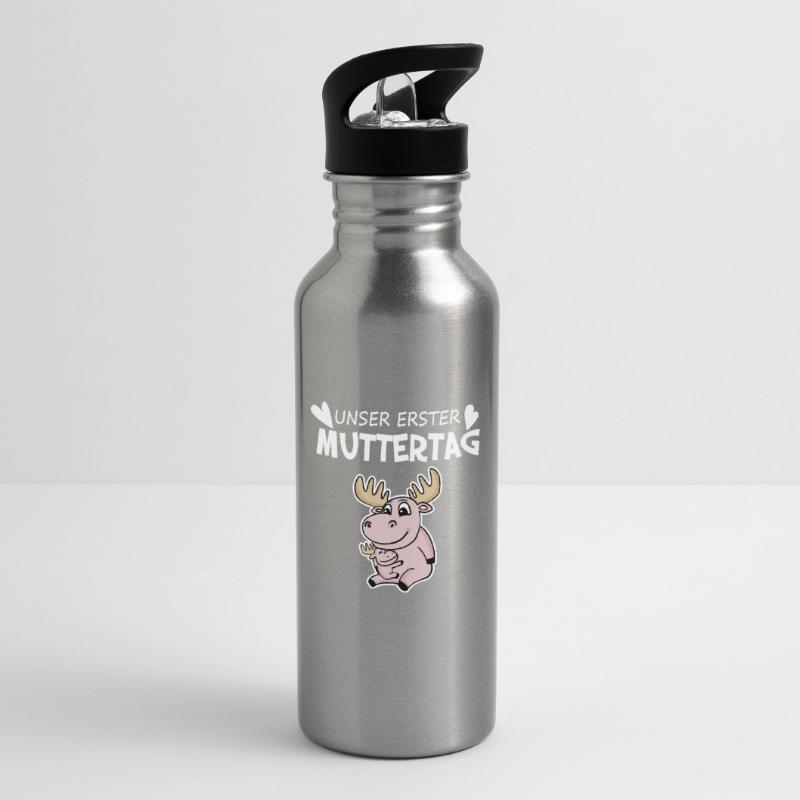 Muttertag - erster Muttertag Geschenk Trinkflasche mit integriertem Trinkhalm