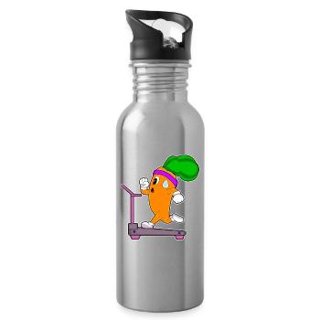 Karotte Workout Laufband Fitness - Trinkflasche mit integriertem Trinkhalm - Lightsilver - Rechts
