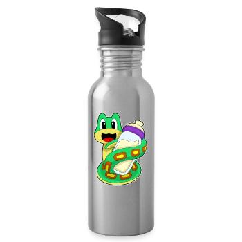 Lait de bébé Snake - Gourde avec paille intégrée - argent clair - Droite