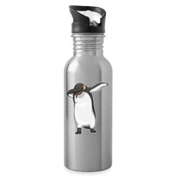 Pinguin Hip Hop Tanz - Trinkflasche mit integriertem Trinkhalm - Lightsilver - Rechts