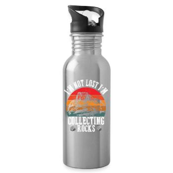 I m Not Lost I m Collecting Rocks Geologist Earth - Trinkflasche mit integriertem Trinkhalm - Lightsilver - Rechts
