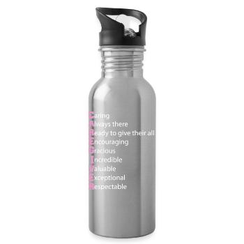 Caregiver Definition Elderly Caregiving Carer - Water bottle with straw - silver - Right