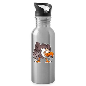 Geier - Trinkflasche mit integriertem Trinkhalm - Lightsilver - Rechts