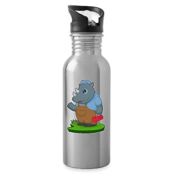 Artisan Rhinocéros Artisan Boîte à outils - Gourde avec paille intégrée - argent clair - Droite