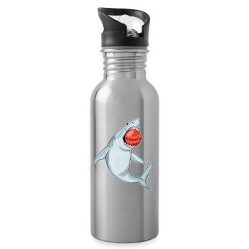 Shark Cricket Cricket Ball - Water bottle with straw - silver - Right