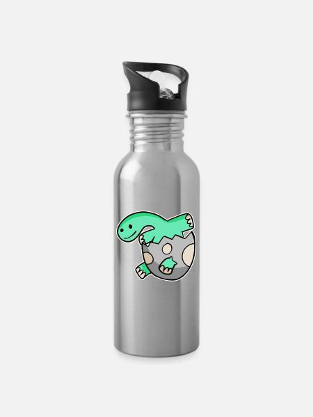 Baby Dino - Trinkflasche mit integriertem Trinkhalm - Lightsilver