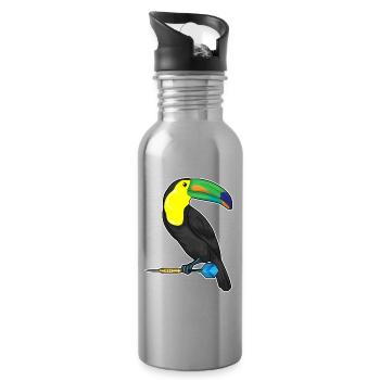 Toucan Dart Dart - Gourde avec paille intégrée - argent clair - Droite