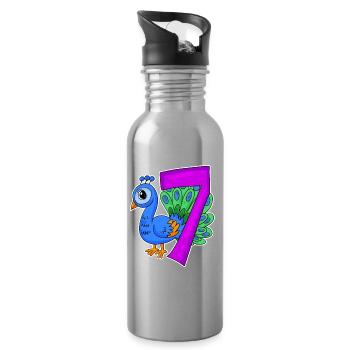 7 ans 7 ans avec motif animal - sept - Gourde avec paille intégrée - argent clair - Droite