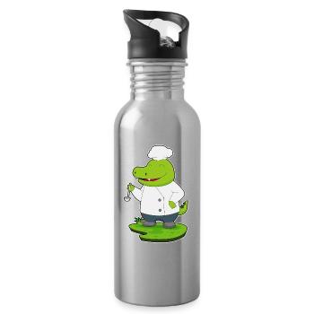 Crocodile Cooking Cooking Spoon Cooking - Water bottle with straw - silver - Right