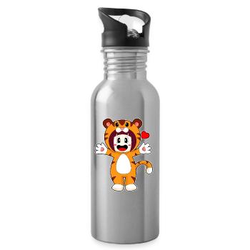 Tiger Girl Costume - Gourde avec paille intégrée - argent clair - Droite