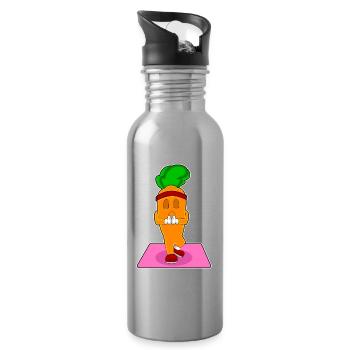 Carrot Yoga Fitness Meditation - Water bottle with straw - silver - Right